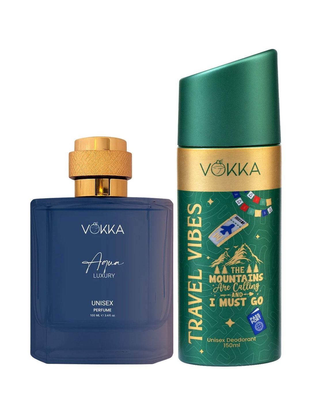 VOKKA Set Of 2 Aqua Perfume - 100 ml & Travel Vibes Deodorant - 150 ml-picture-14