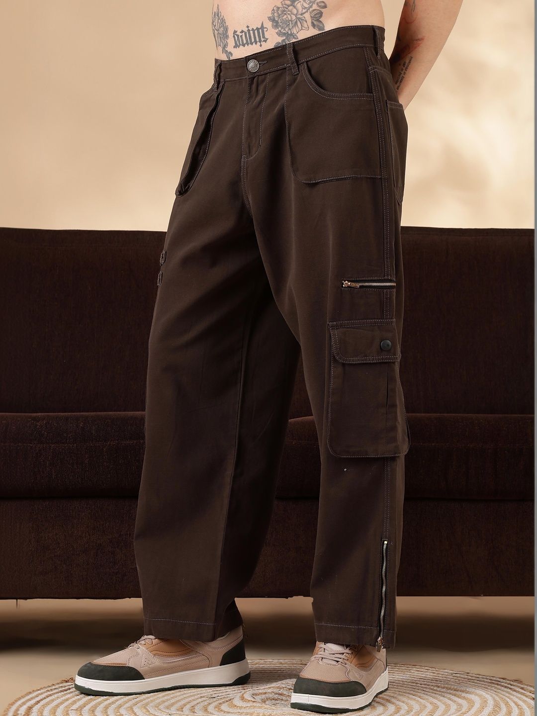 Eszett Men Easy Wash Cargos Trousers-picture-23