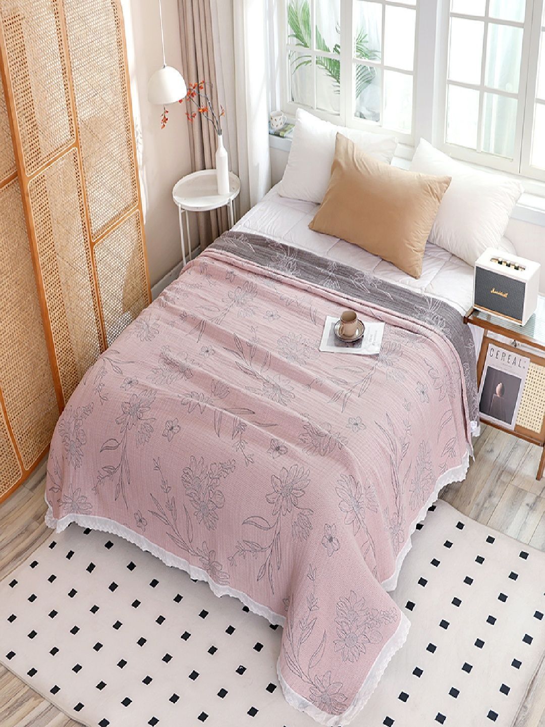 JC HOME Pink Mild Winter 300 GSM Quilt-picture-32