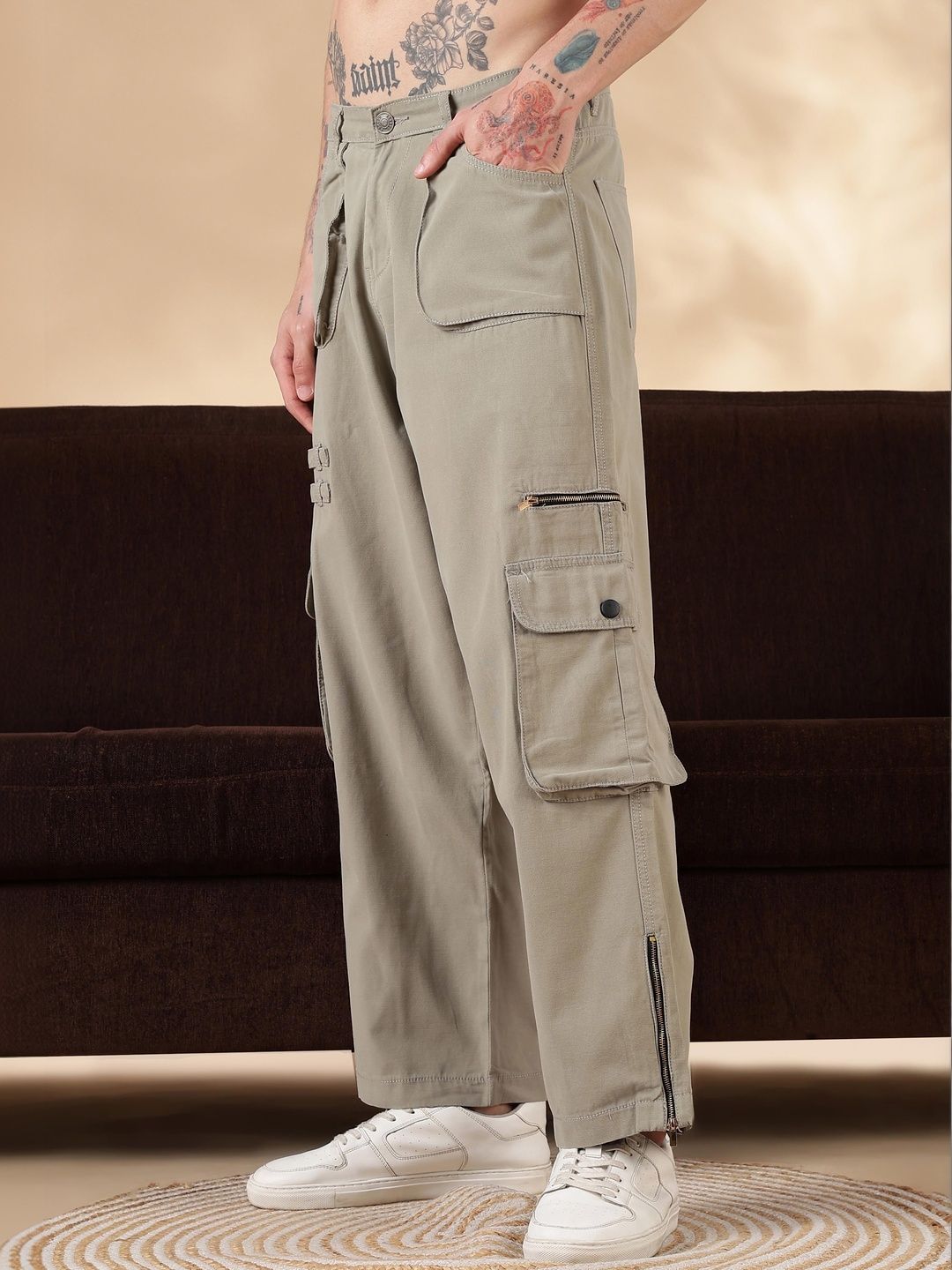 Eszett Men Easy Wash Cargos Trousers-picture-43