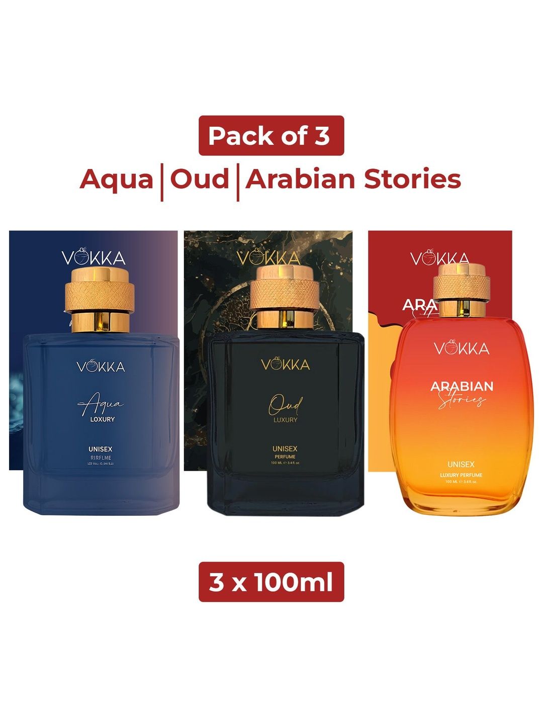 VOKKA Set Of 3 Aqua Oud & Arabian Long Lasting Eau De Parfum - 100 ml Each-picture-56