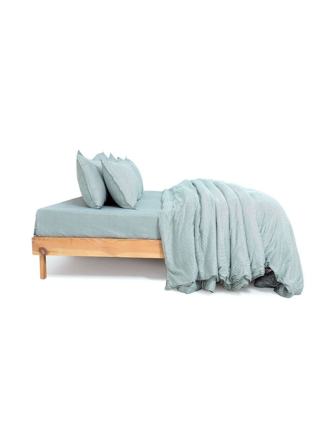 Zarf Green & Cream-Coloured Checked AC Room 400 GSM Comforter-image-23