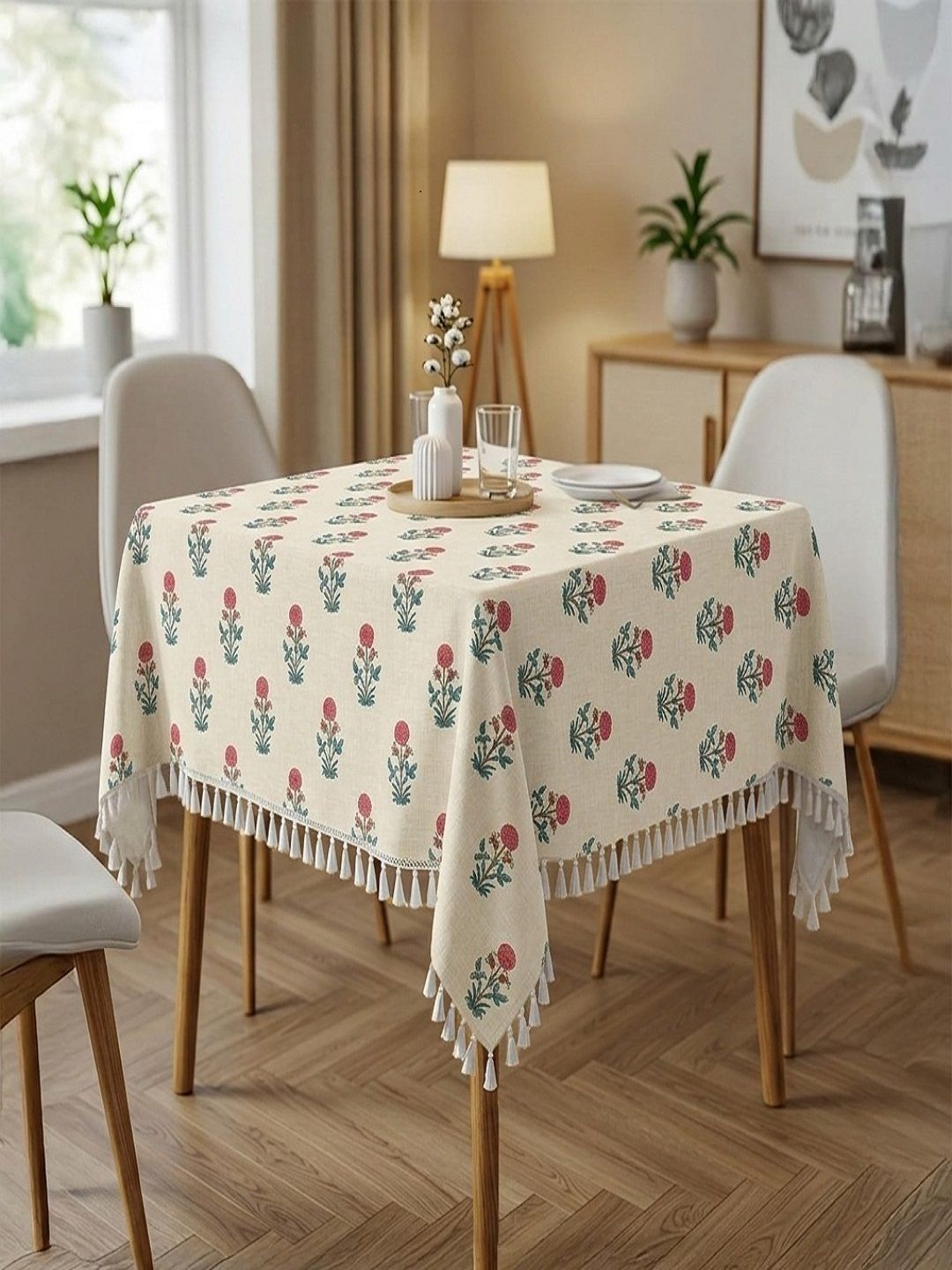 RRC Beige Floral 6-Seater Table Cover-picture-43