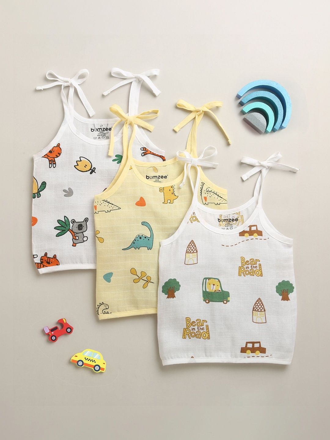 BUMZEE Boys Pack of 3 Printed Cotton Jhabla-picture-35