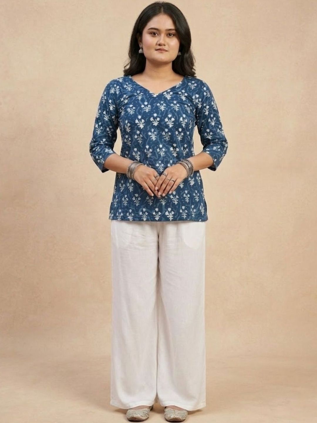 swingal Indigo Handblock Printed Pure Cotton Kurti-picture-41