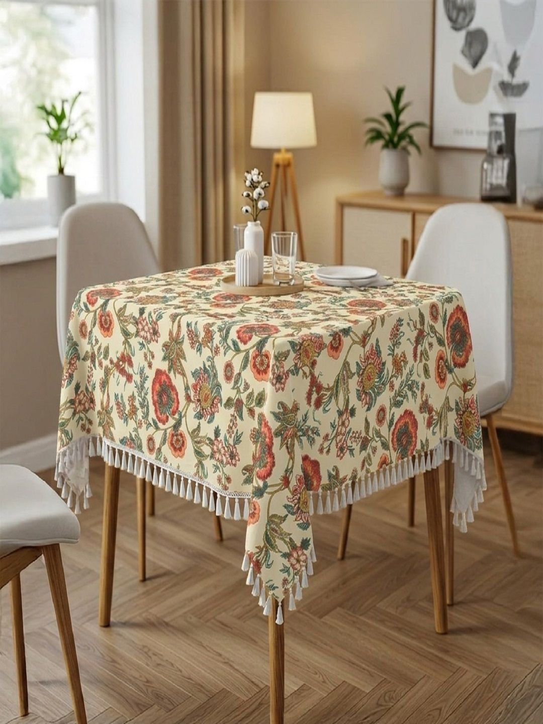 RRC Maroon Floral 6-Seater Table Cover-picture-14