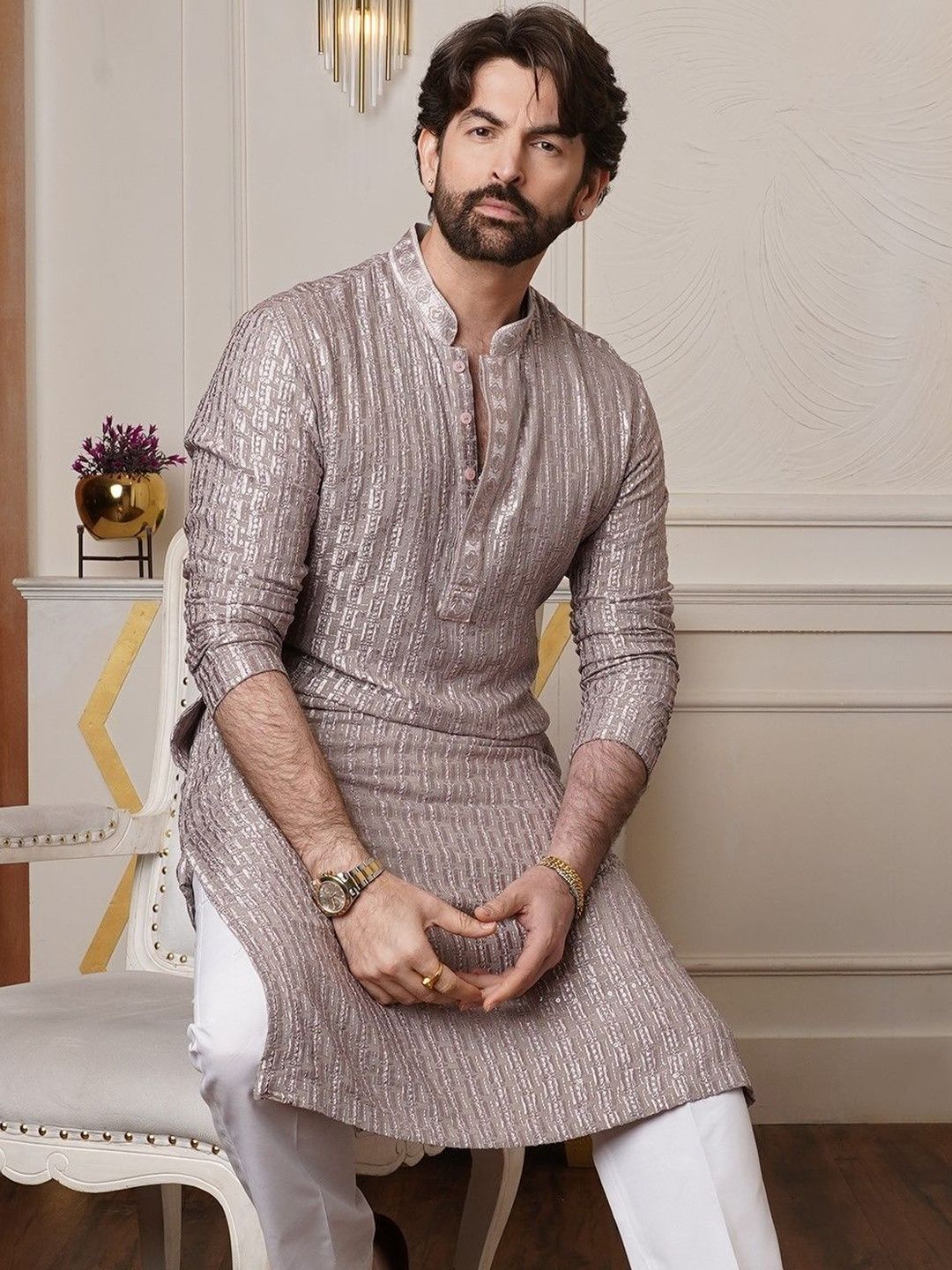 SOJANYA Men Embroidered Thread Work Kurta-picture-13