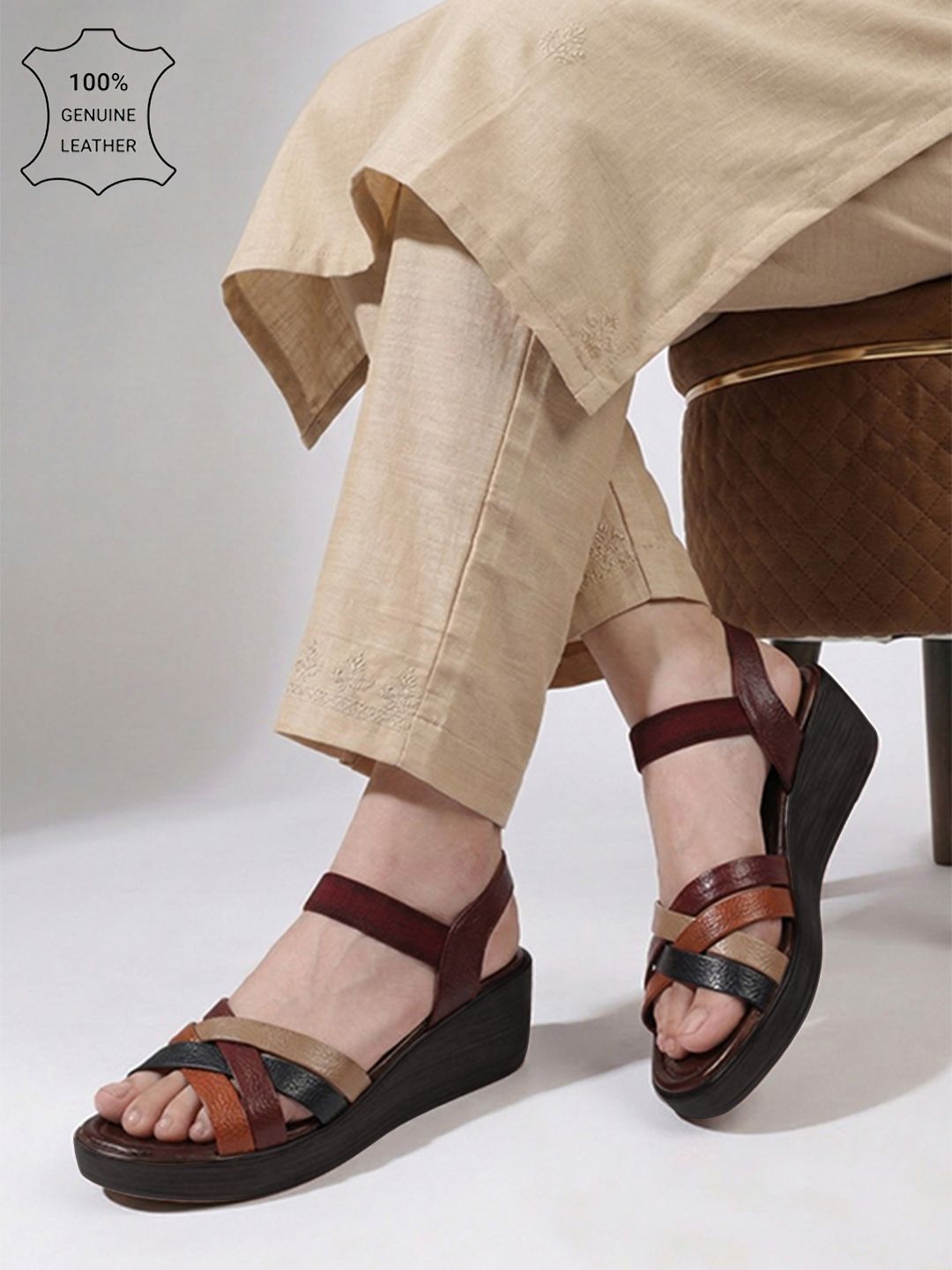 VENDOZ Textured Leather Wedge with-picture-11