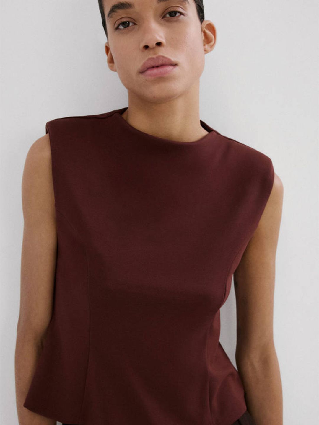 MANGO Sleeveless Shoulder Padded A-Line Top-picture-33