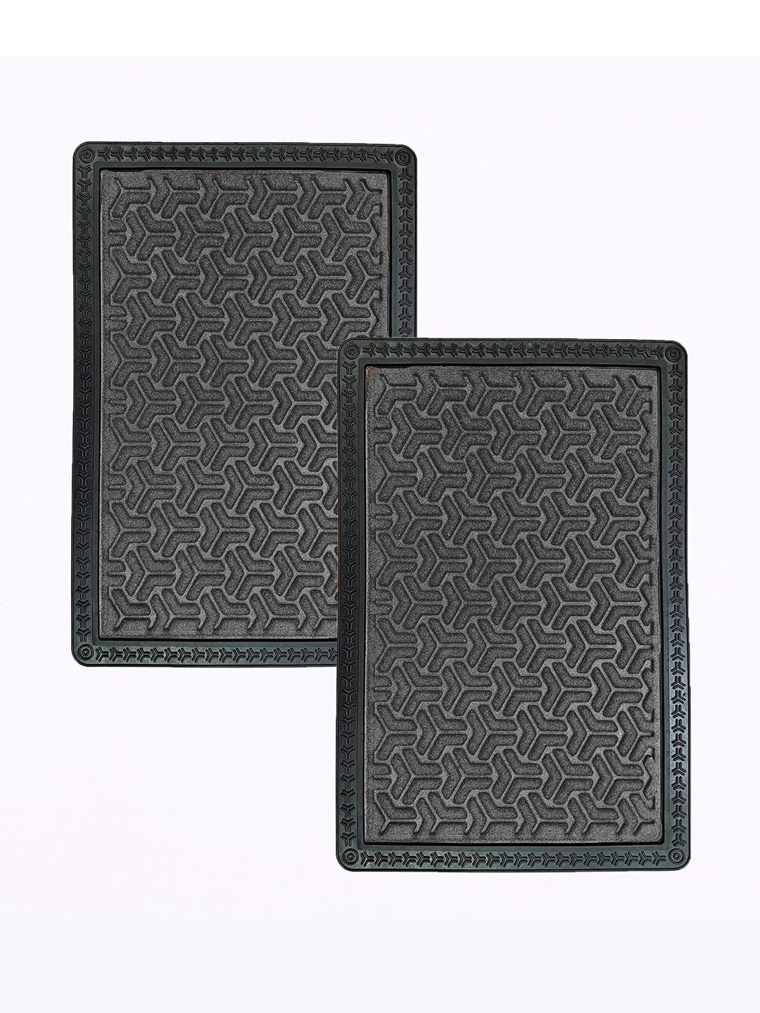 Ishro Home 2 Pieces Grey Anti-Skid Doormats-picture-32