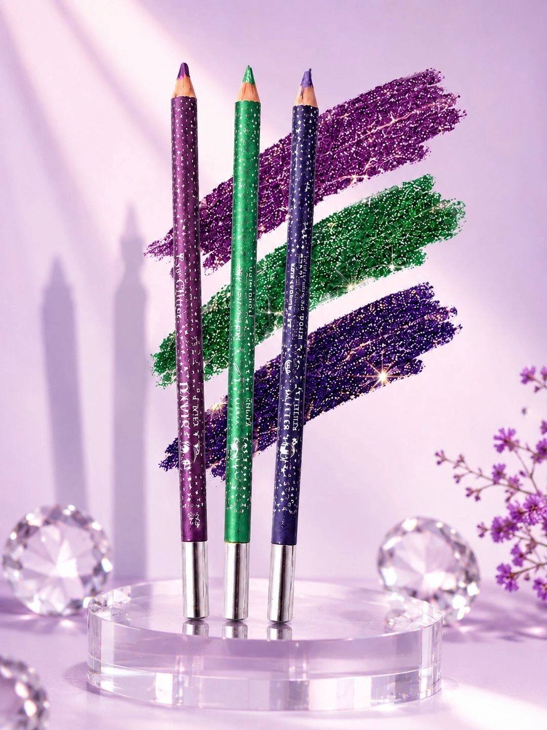 MISS ADS Set Of 3 Long Lasting Eye & Lip Liners - Purple Blue & Green-picture-48