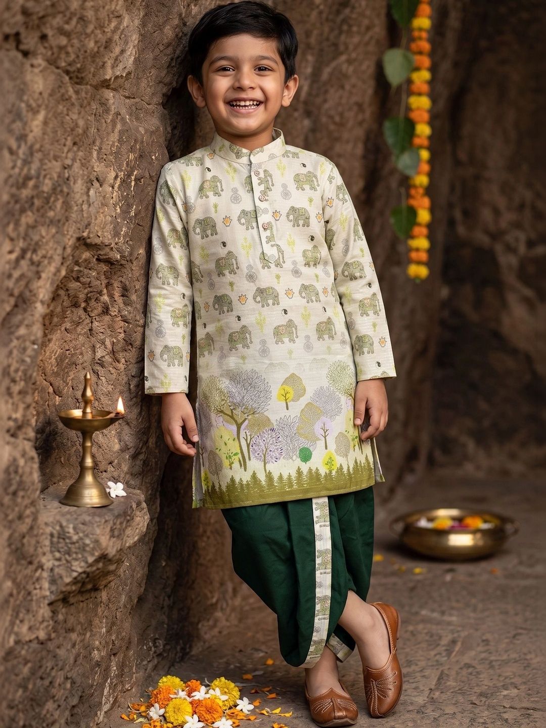NFC CREATION Boys Animal Printed Regular Kurta with Dhoti Pants-image-43
