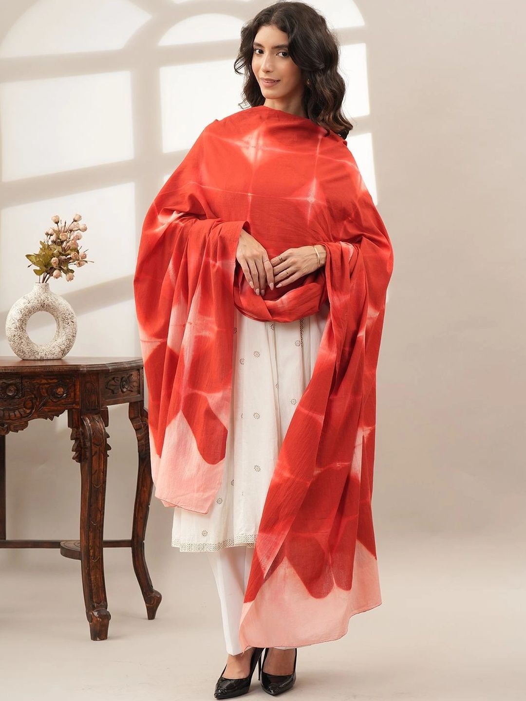 Style Shoes Dyed Pure Cotton Tie and Dye Dupatta-image-38