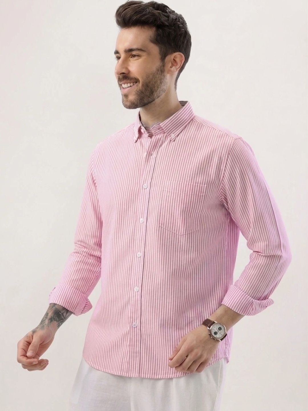 HENSHIKA Men Standard Striped Casual Shirt-picture-32