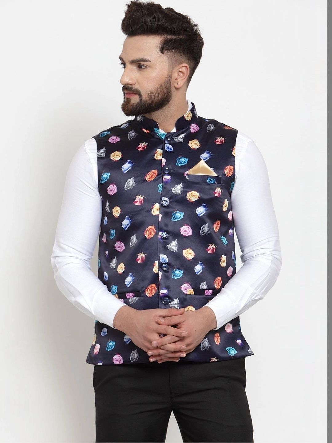 Moda Rapido Printed Pure Cotton Nehru Jacket-picture-28