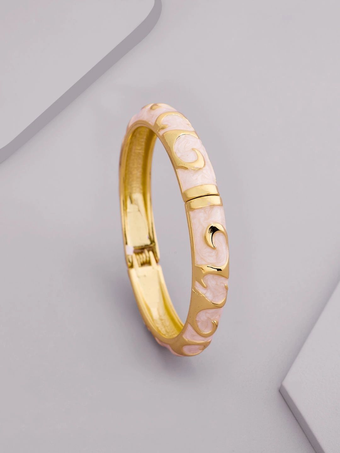 Kushal's Fashion Jewellery Girls Enamelled Gold-Plated Bangle-Style Bracelet-picture-16