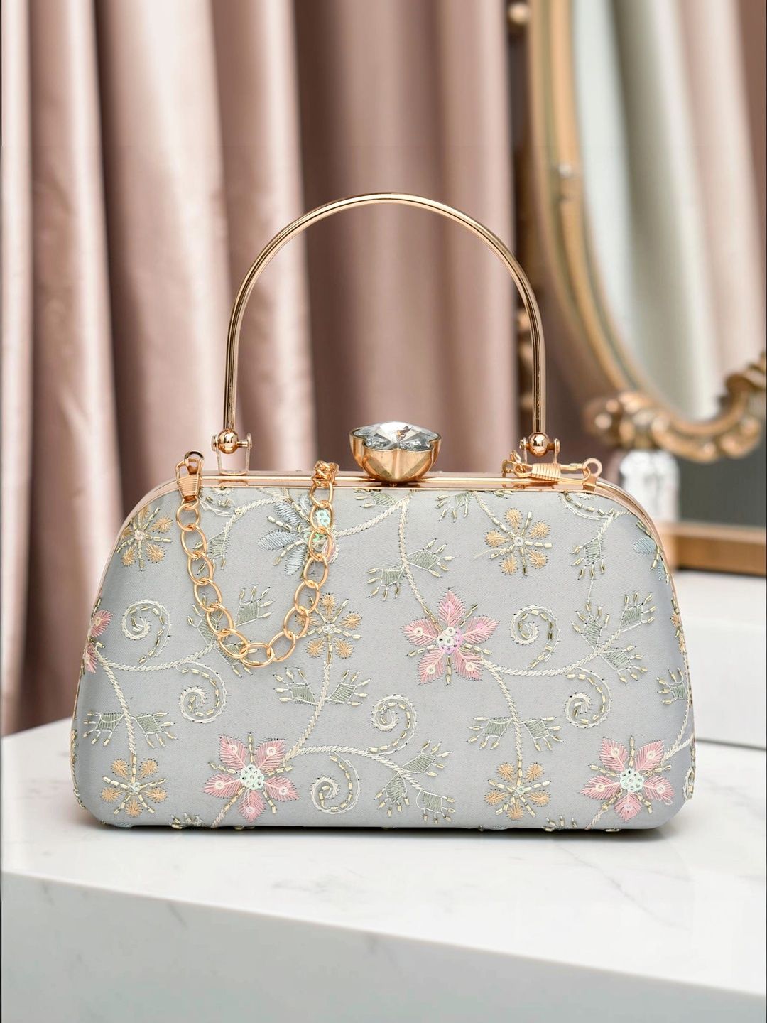 FOR THE BEAUTIFUL YOU Embroidered Embellished Box Clutch-picture-30