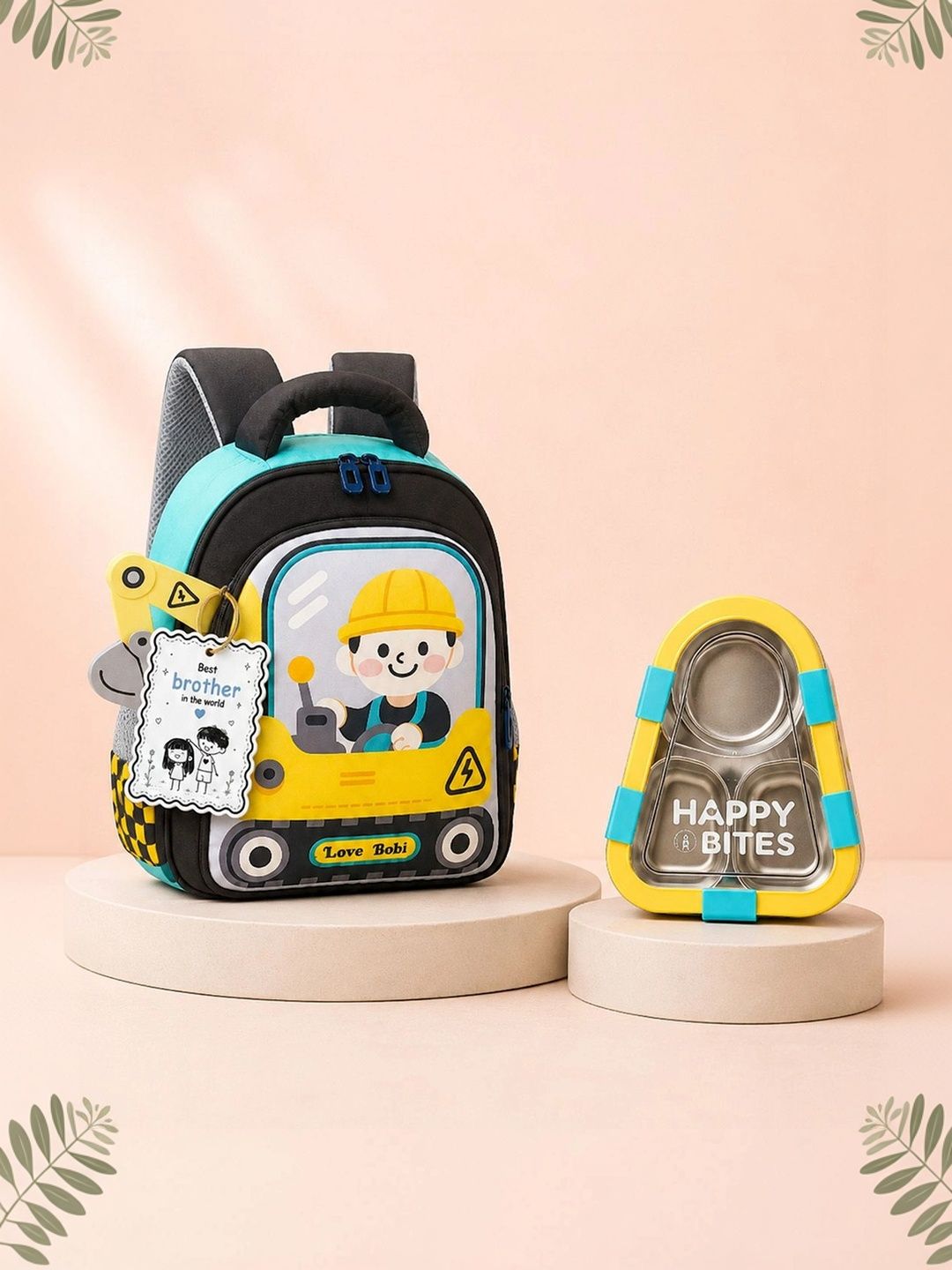 Little Surprise Box 4-Pcs Dumper Backpack Lunch Box Rakhi & Jute Bag Home Gift Set-picture-35