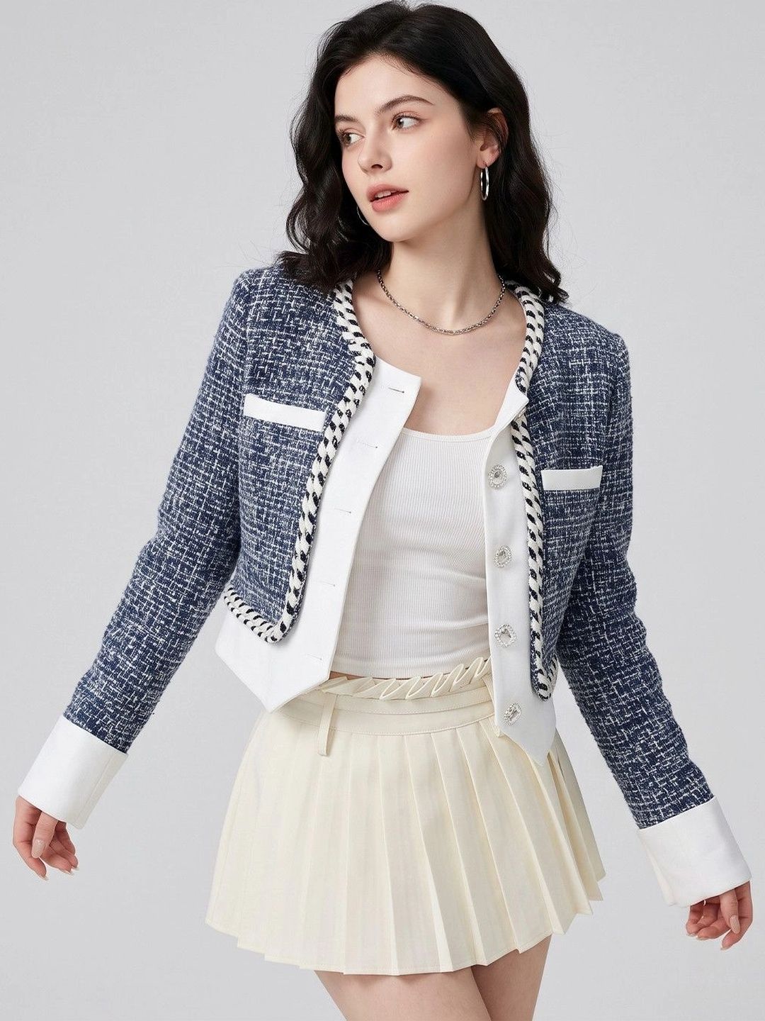 Suo Women Crop Open Front Jacket-picture-56