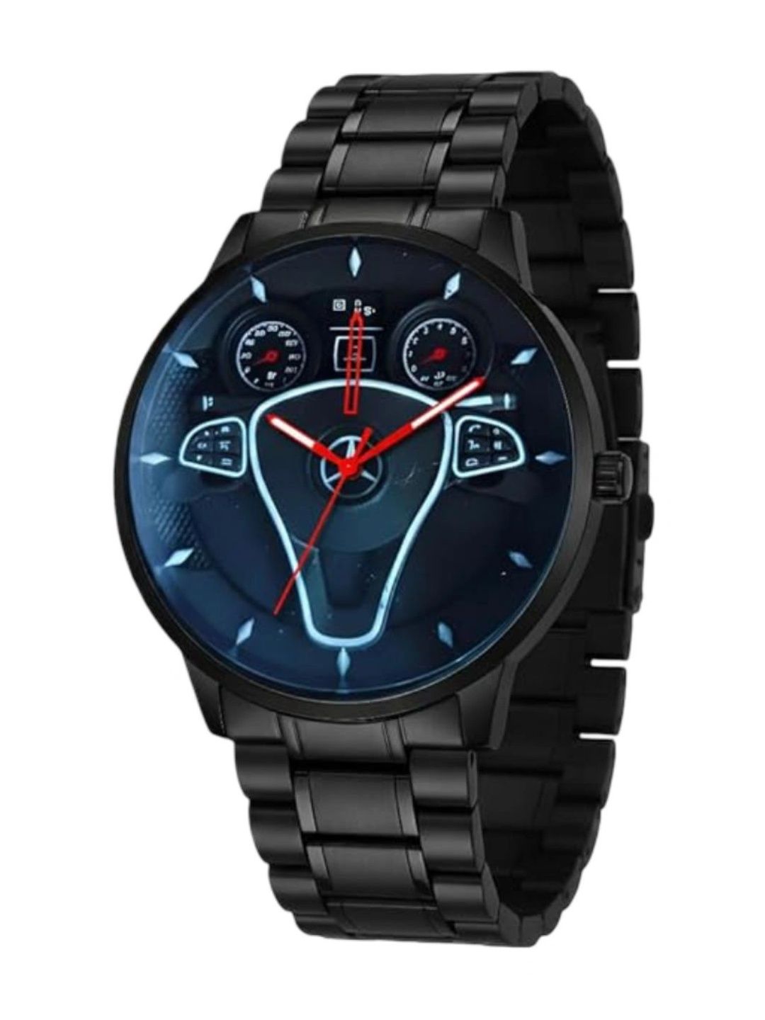 Vondex Men Printed Dial & Stainless Steel Bracelet Style Straps Analogue Watch AUG_PR_ P1_M_STEERING_RED-picture-17