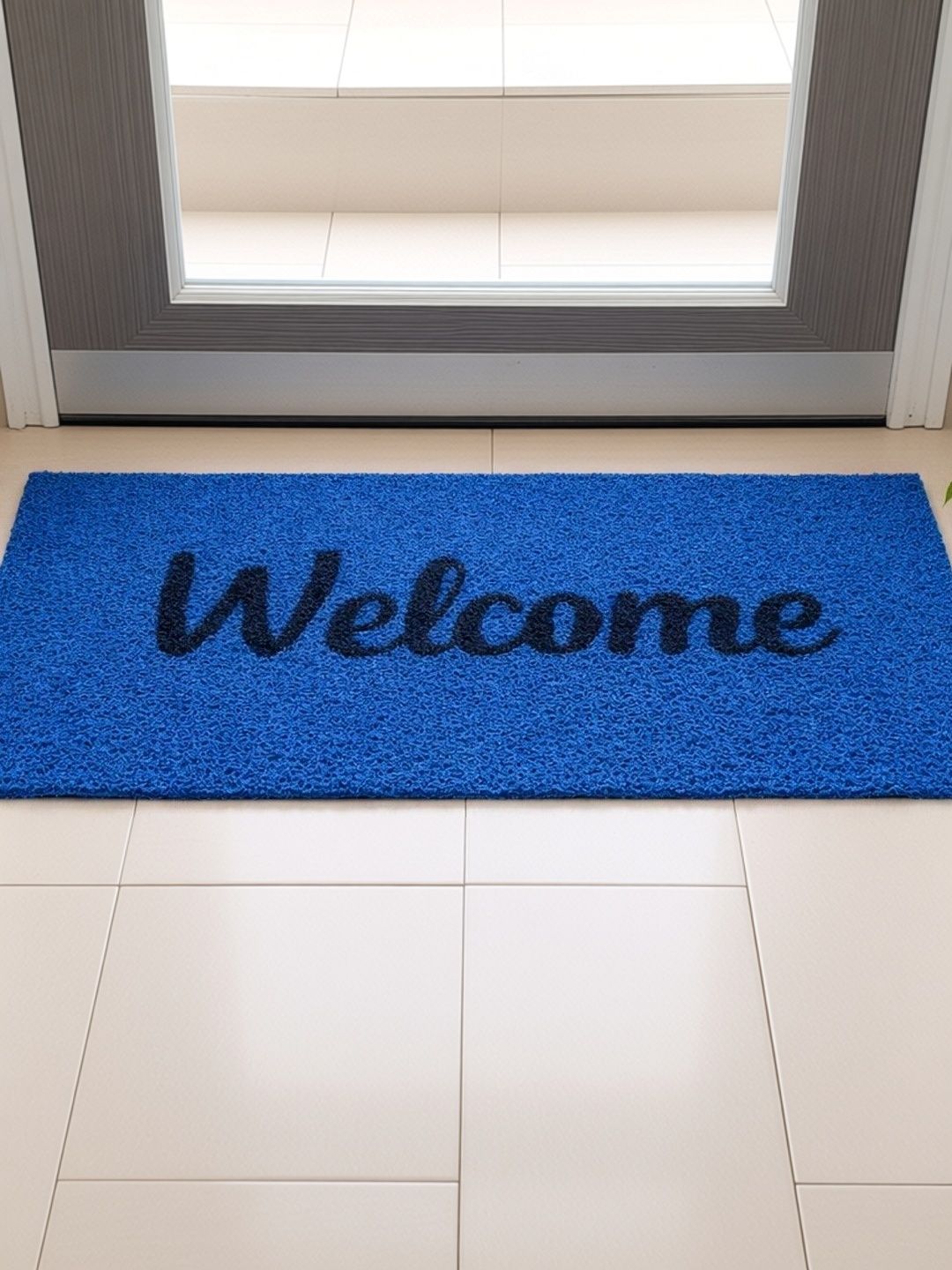 FabMarts 2 Pieces Blue Welcome Anti-Skid Doormats-picture-55