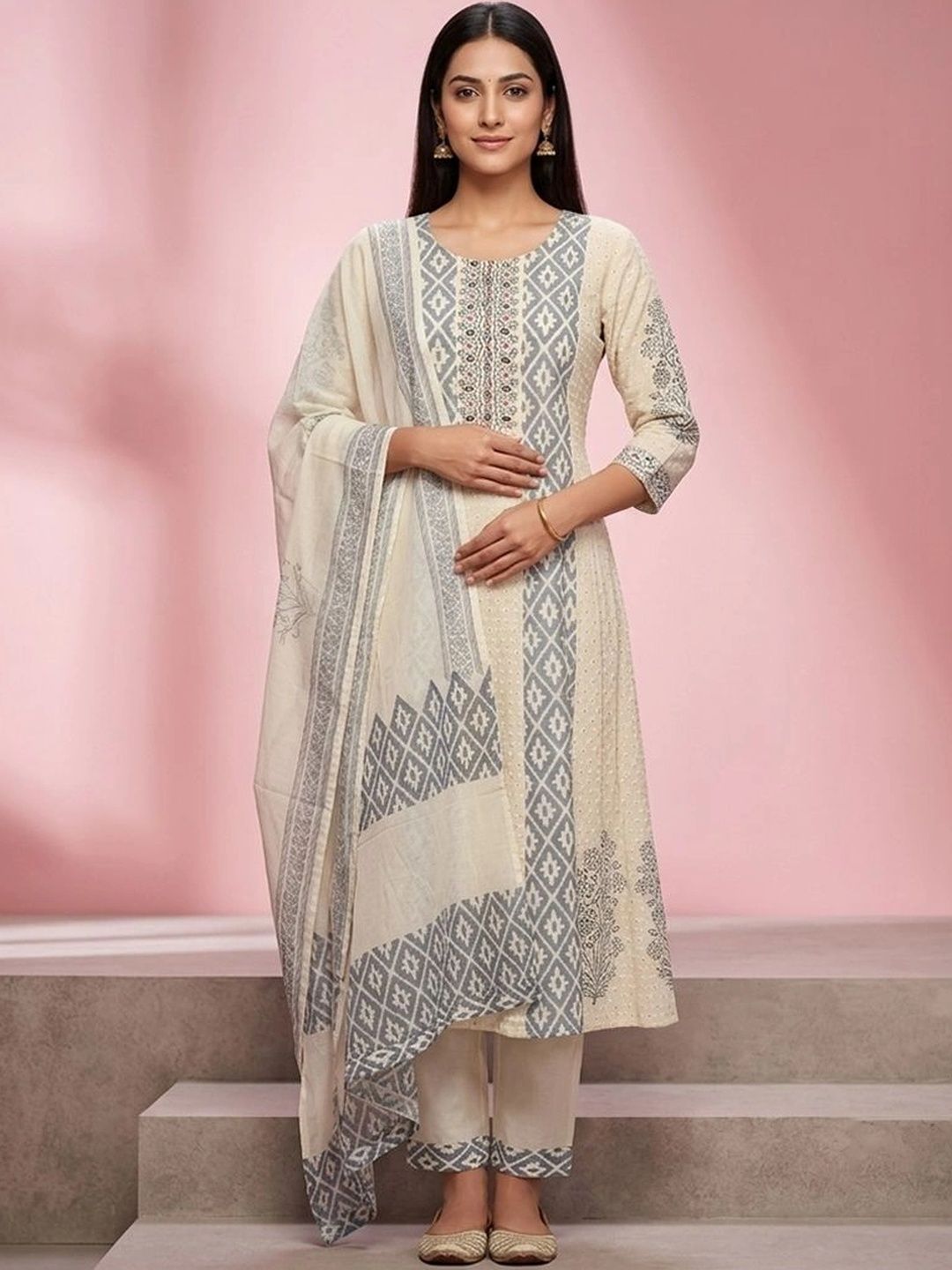 gokurtis Geometric Printed Pure Cotton Blend Handloom Kurti-picture-29