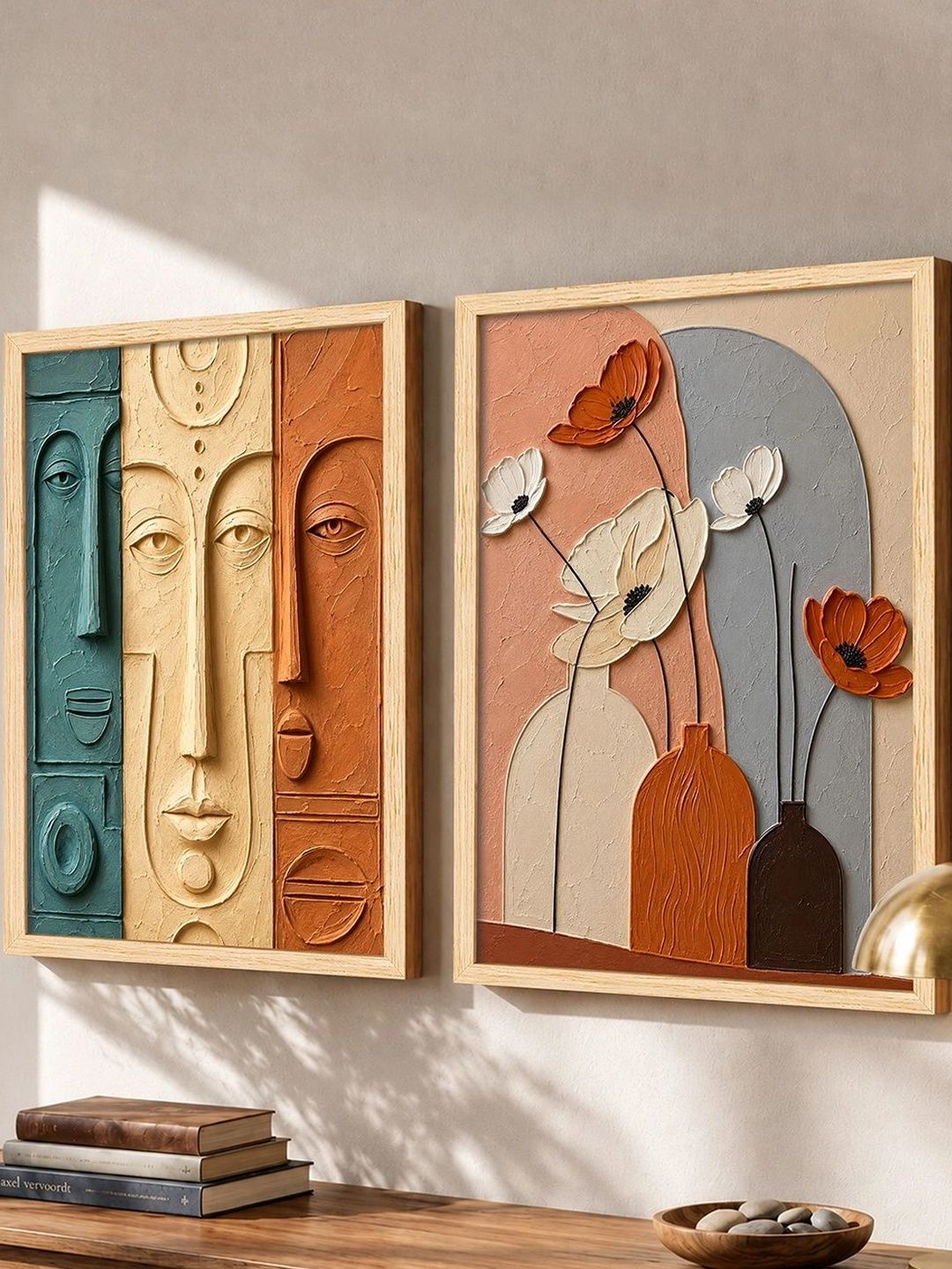 Art Street Beige Set of 2 Piece MDF Other Wall Paintings-picture-27