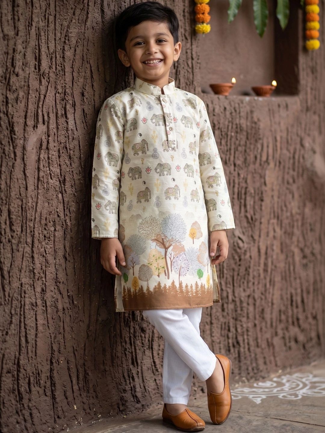 HUMAN CHOICE Boys Animal Printed Regular Kurta with Pyjamas-picture-10