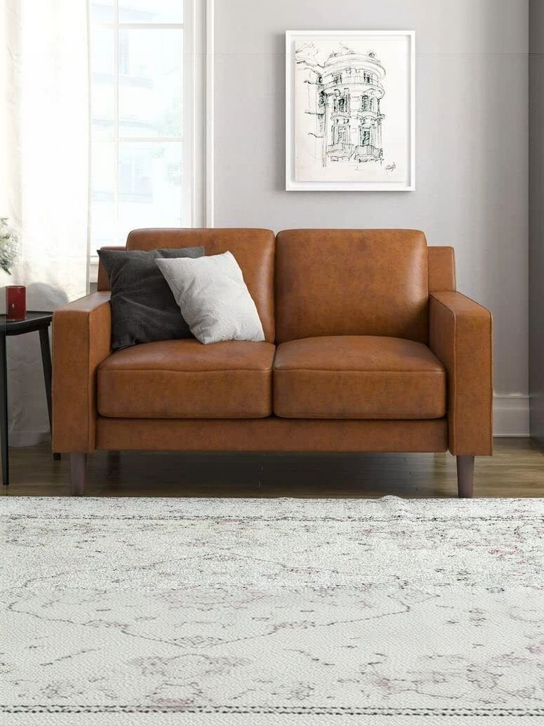 Soul craft Brown Textured Wooden 2-Seater Sofa-image-16