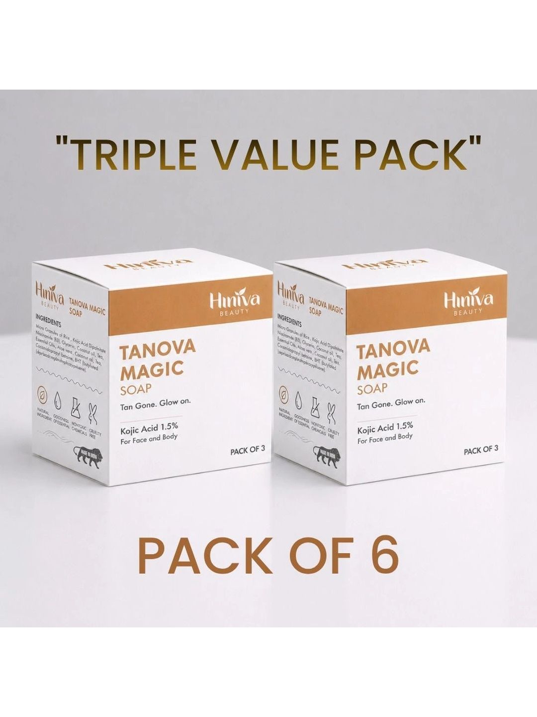 Hiniva Beauty Set of 3 Saffron & Sandalwood Tan Removal Soap - 75 g Each-picture-34