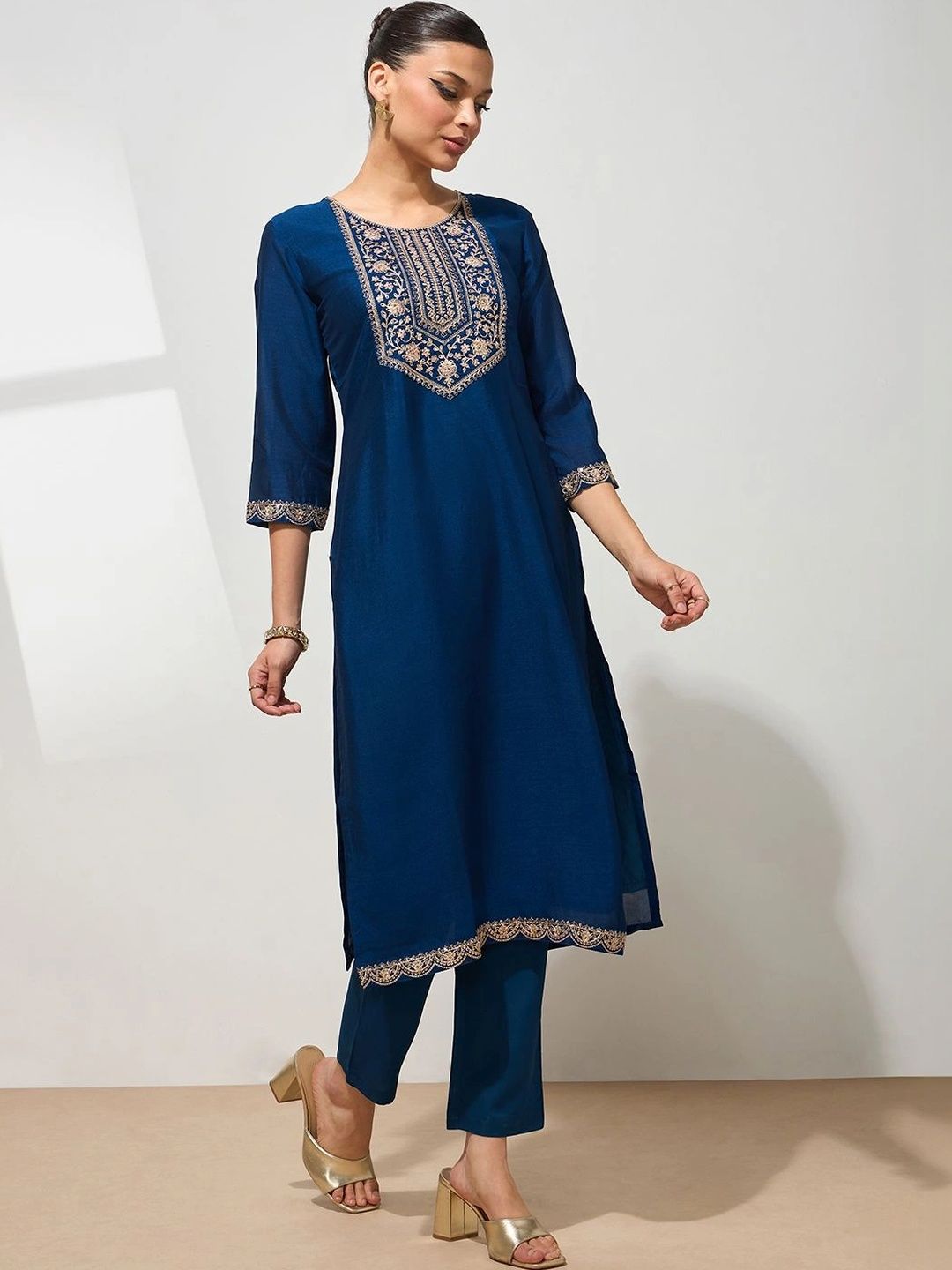 Anouk X fwd Women Ethnic Motifs Embroidered Thread Work Kurta-picture-22