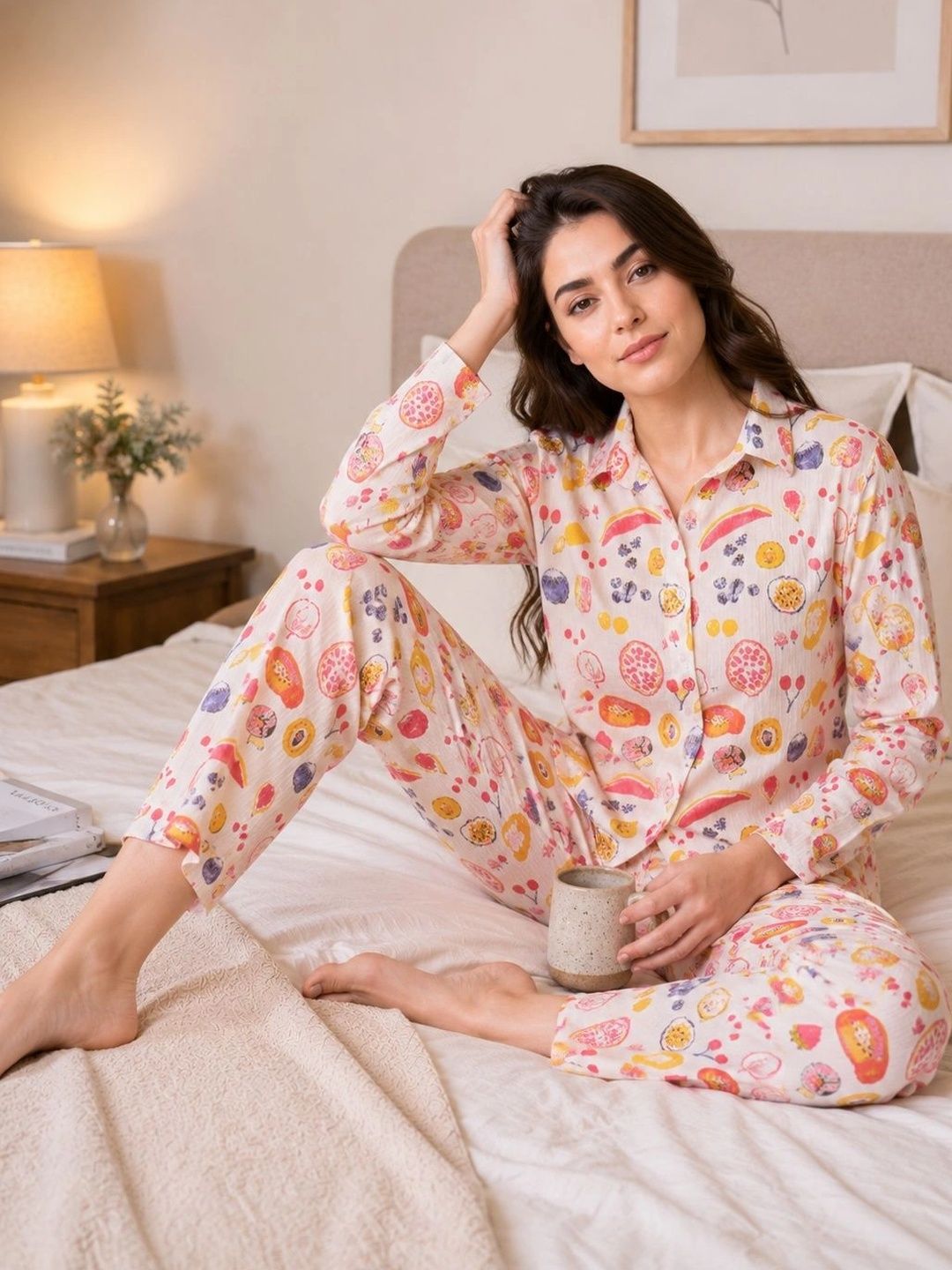 Fuchsia Women Printed Night suit-picture-28