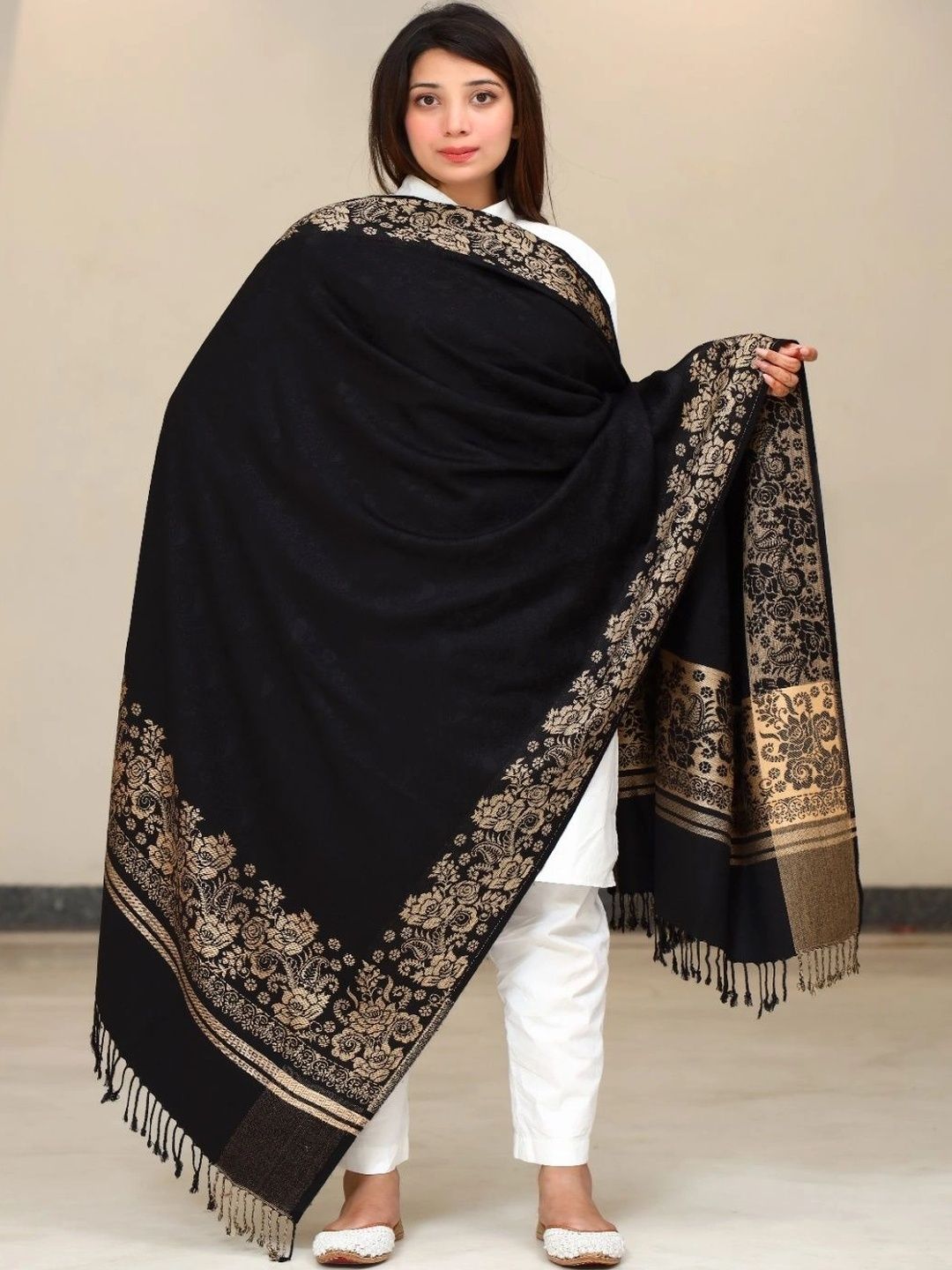 S.T. Women Floral Woven Design Acrylic Shawl-picture-23