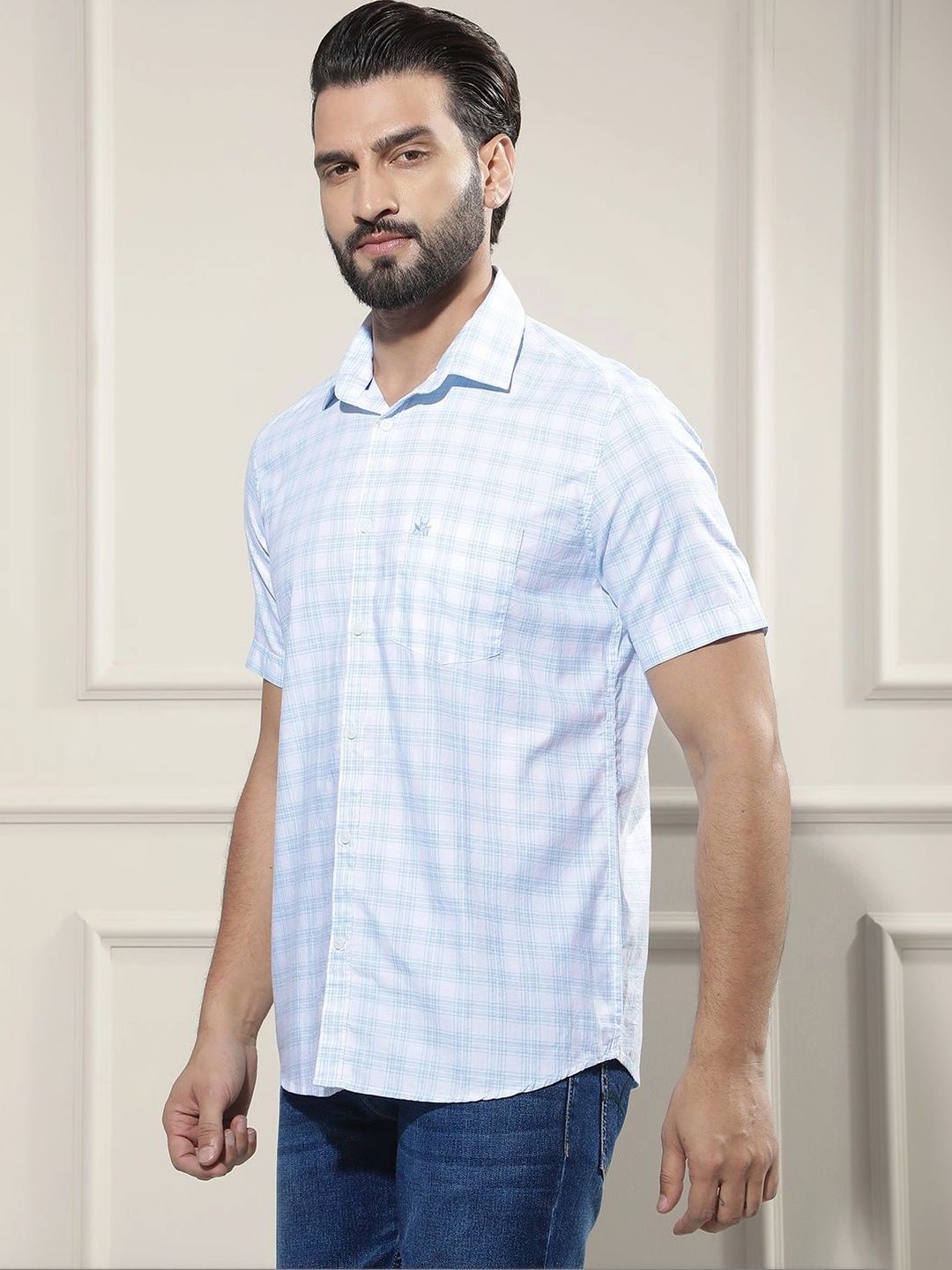 Crimsoune Club Men Slim Fit Checked Casual Shirt-picture-26