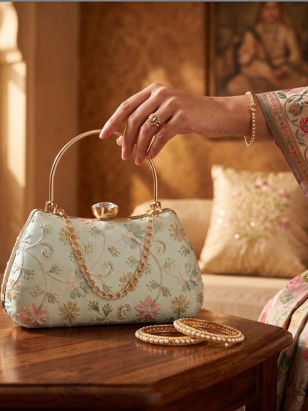 FOR THE BEAUTIFUL YOU Embroidered Embellished Box Clutch-picture-34