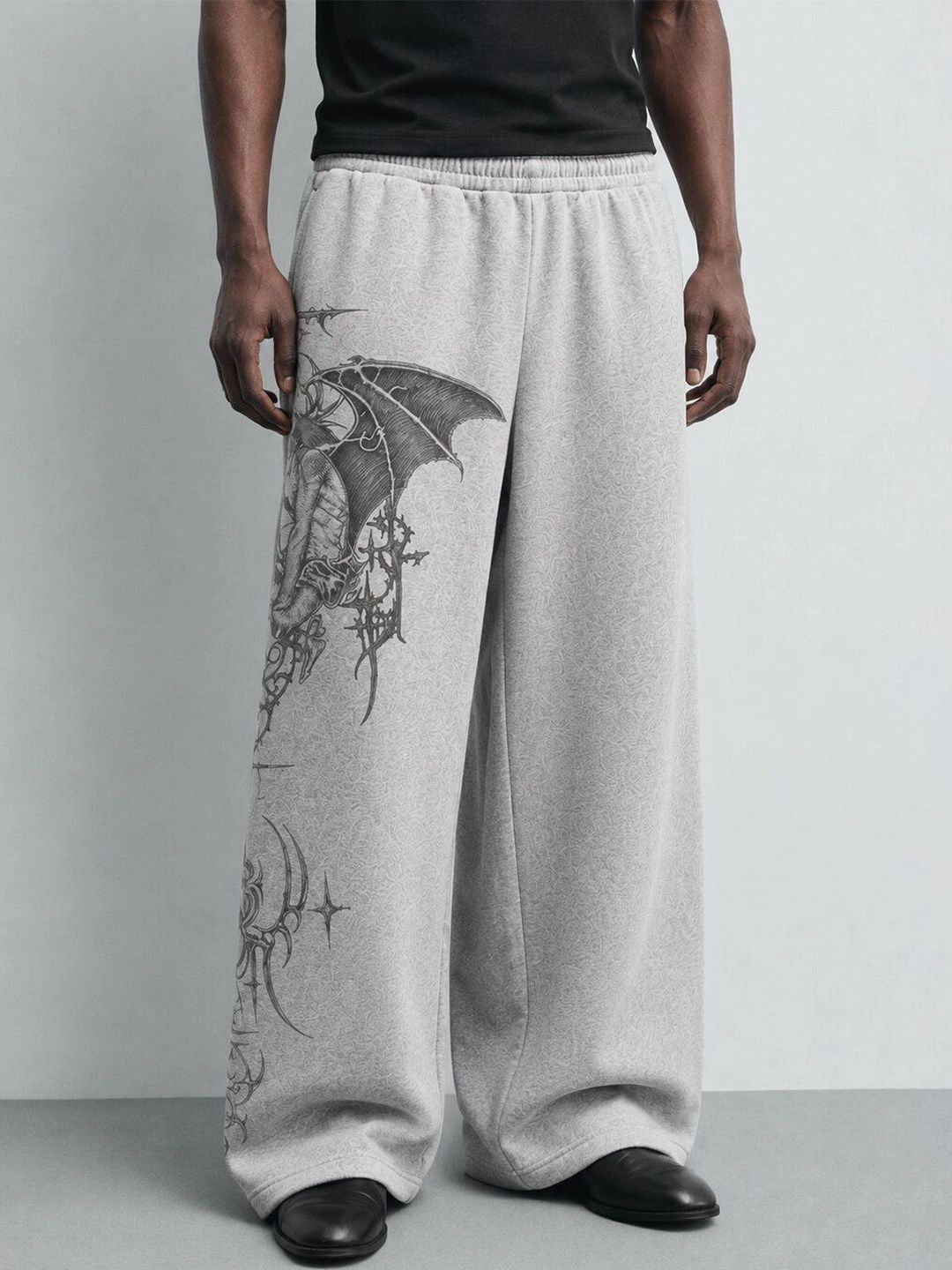 GENRAGE Men Baggy Graphic Print Track Pants-picture-35