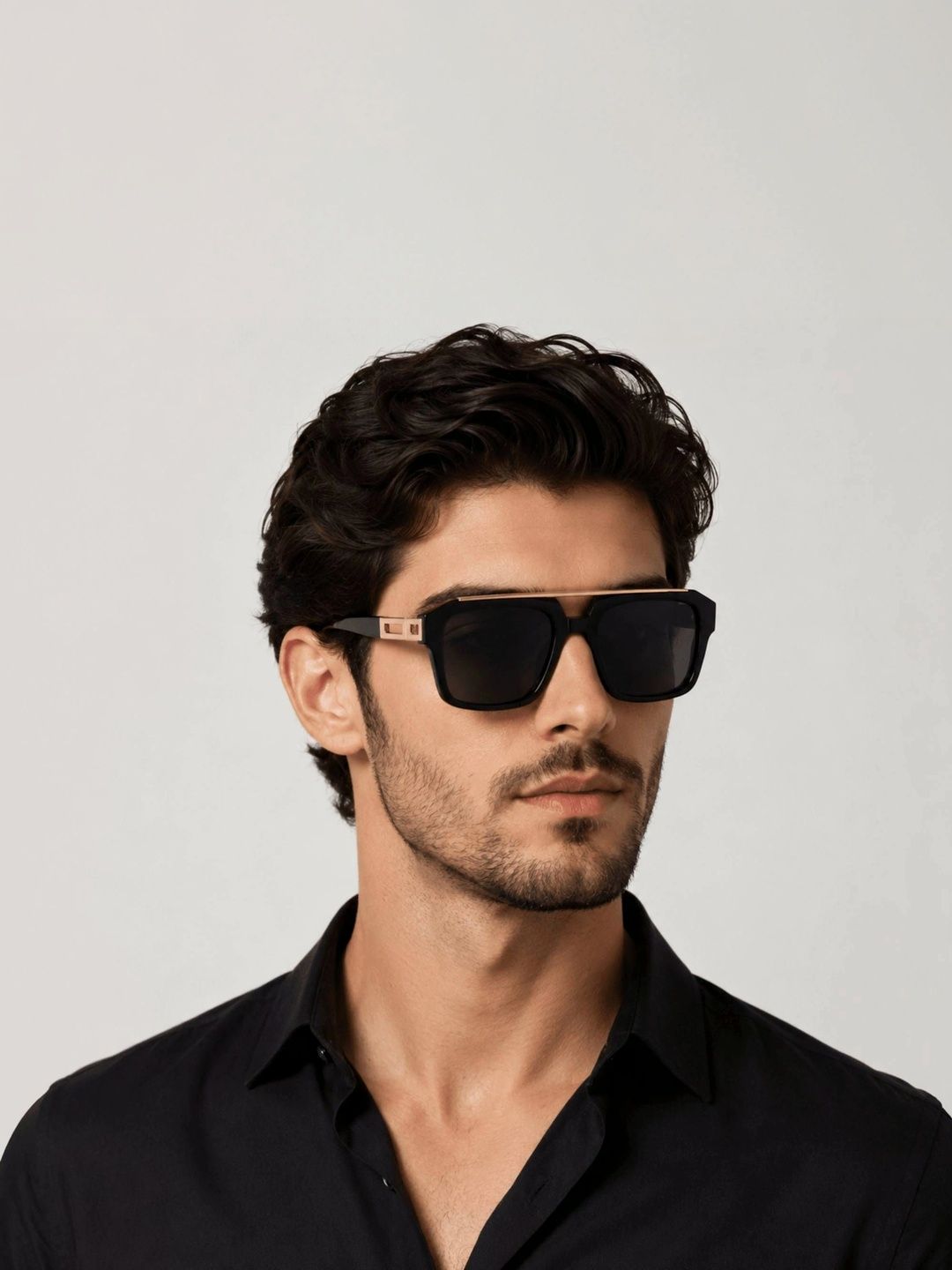 LensKandy Men Grey Lens & Black Square Sunglasses with-picture-42
