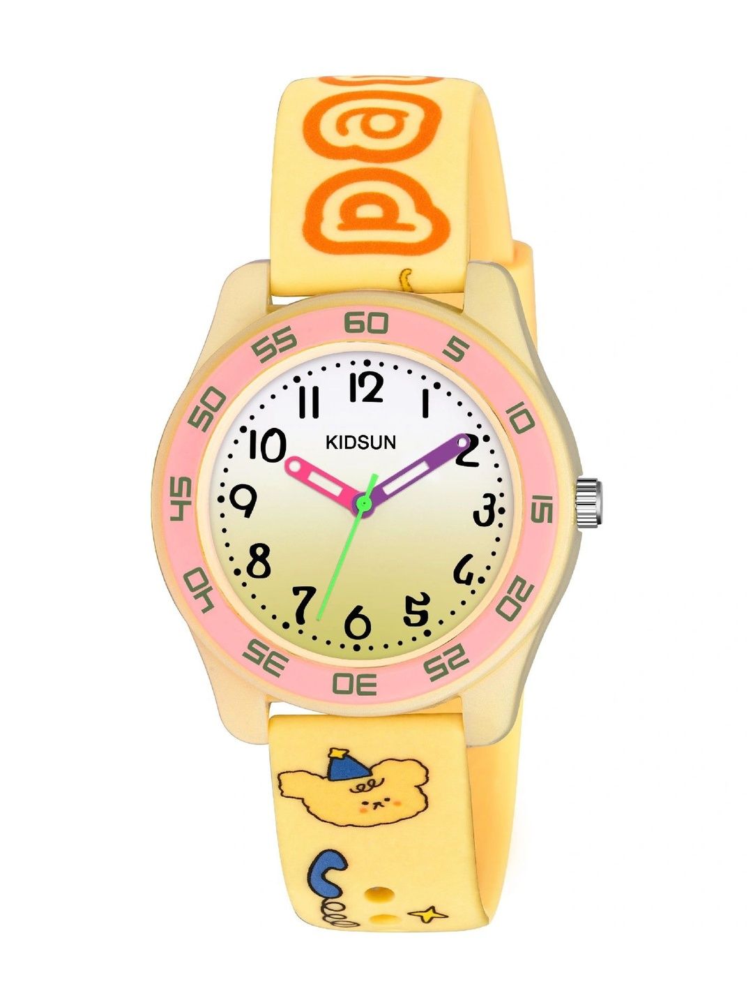 KIDSUN Girls Printed Dial & Straps Analogue Multi Function Watch WB05_YELLOW_YELLOW-picture-35