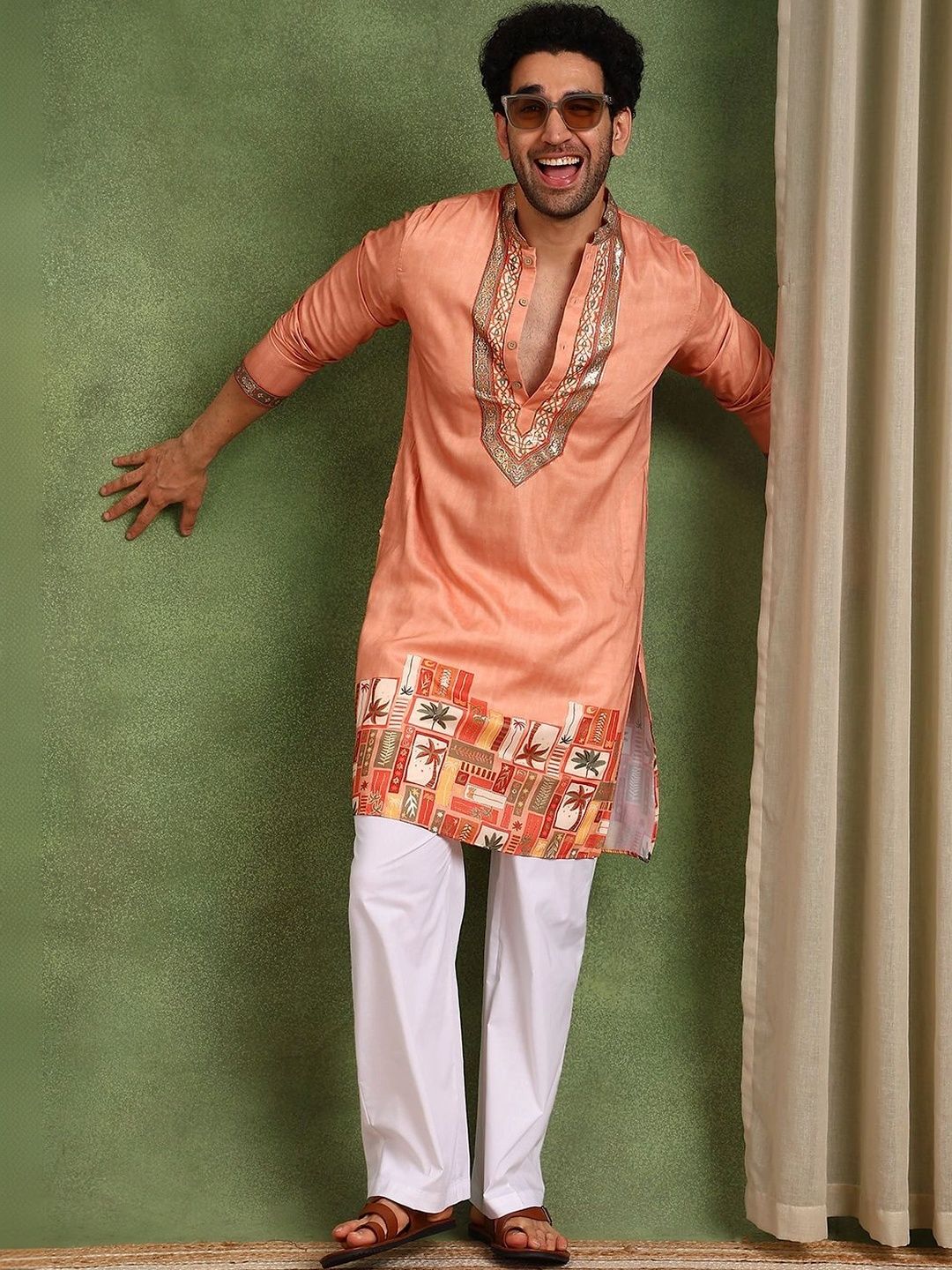 See Designs Men Ethnic Motifs Printed Regular Kurta with Pyjamas-picture-20