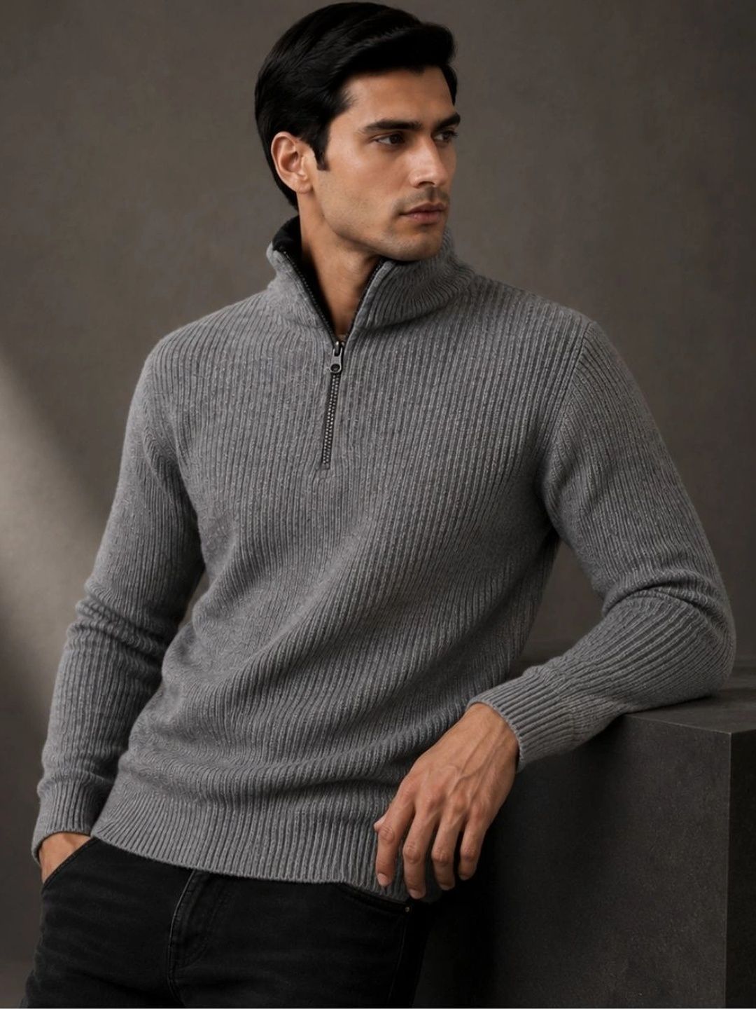 Roadster Men Ribbed Pullover-picture-29