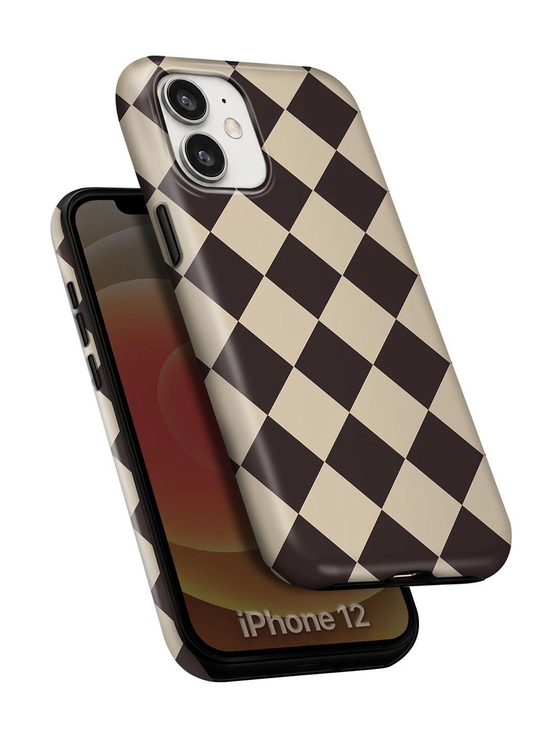 QRIOH Geometric Printed iPhone 12 Back Case Mobile Accessories-picture-39