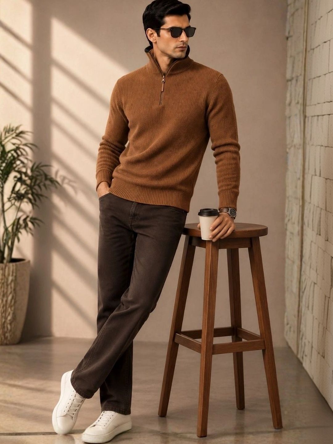 Roadster Men Ribbed Pullover-picture-48