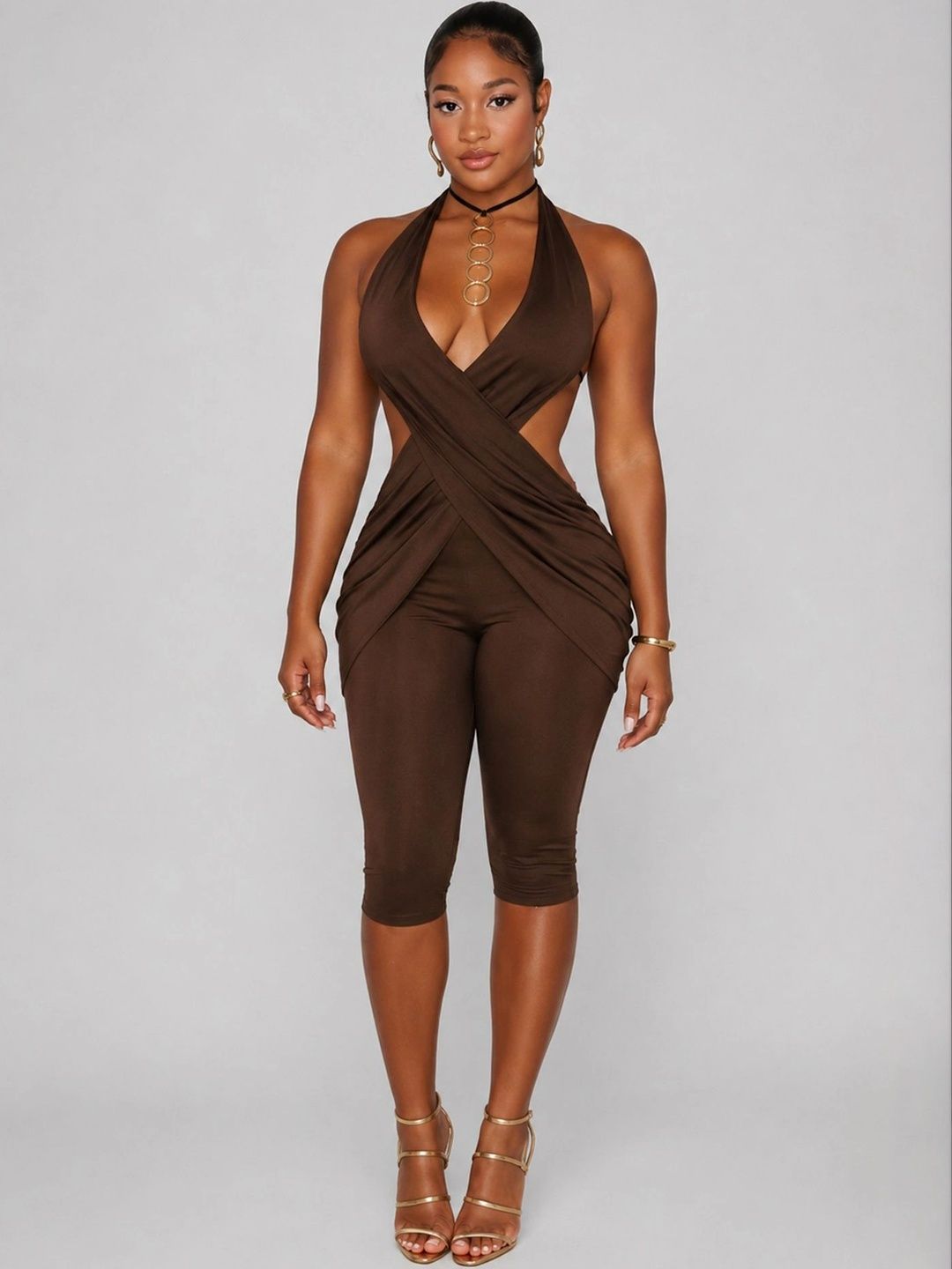 LULU & SKY Halter Neck Capri Jumpsuit-picture-13