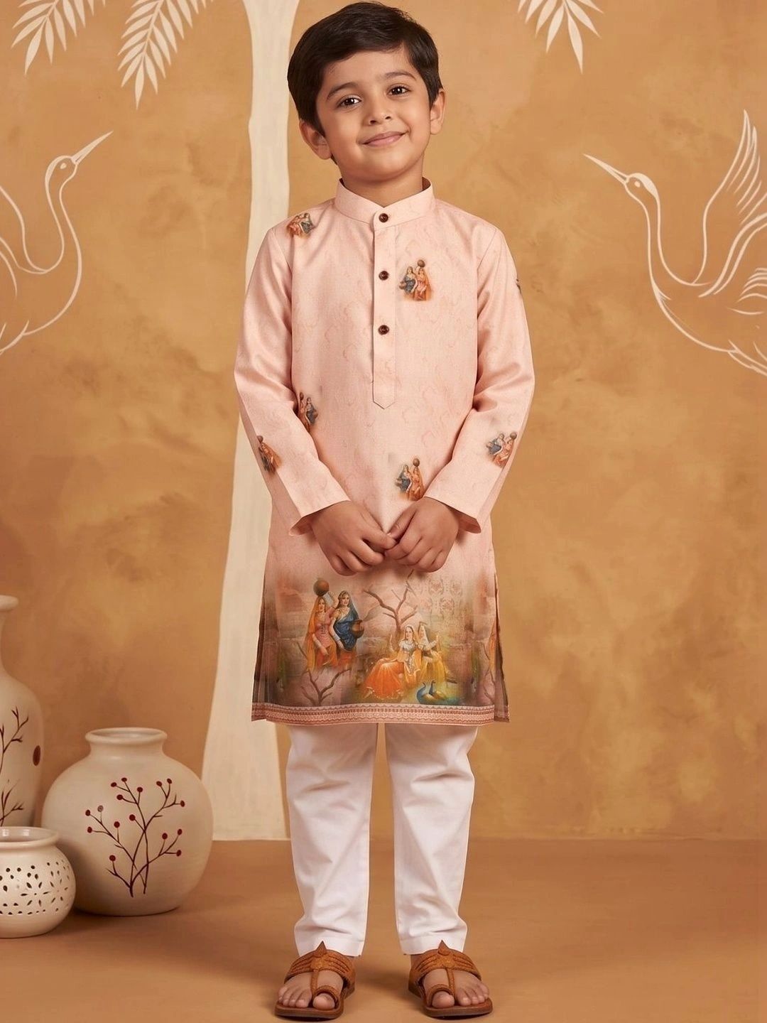 Aj DEZInES Boys Ethnic Motifs Printed Regular Kurta with Pyjamas-picture-47