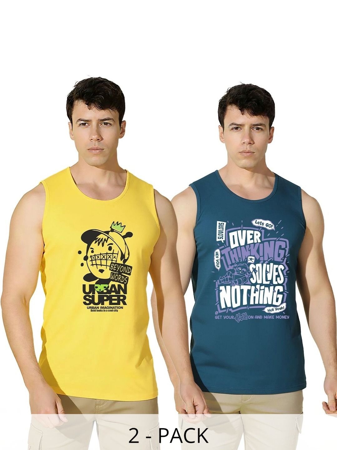 MINISTRY OF FRIENDS Pack of 2 Printed Cotton Tank-picture-28