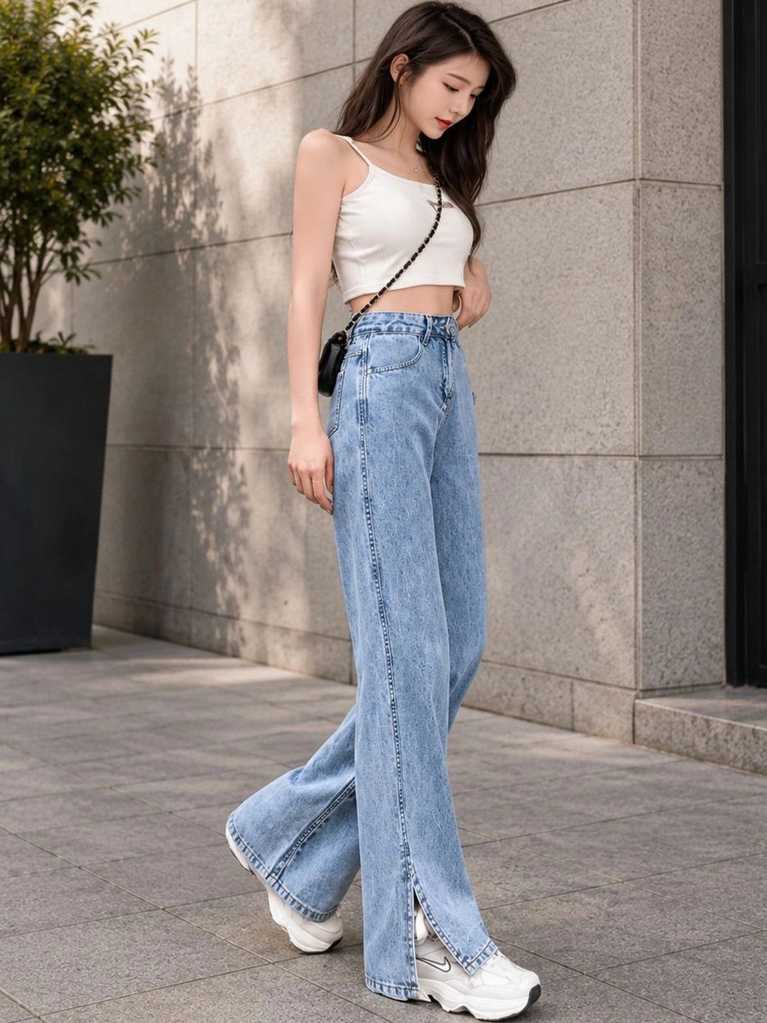 AAV2 Women Wide Leg High-Rise Stretchable Jeans-picture-52