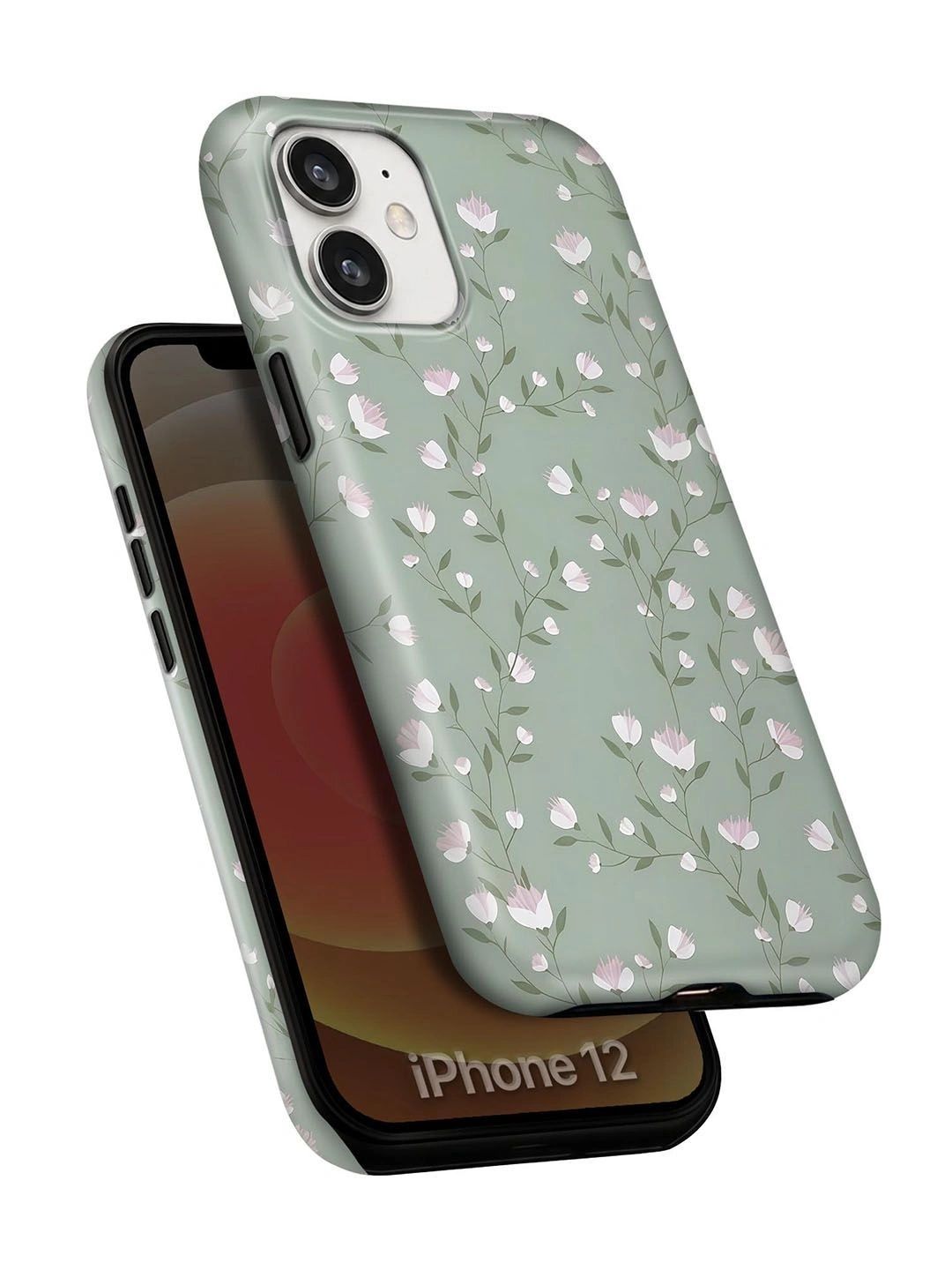 QRIOH Floral Printed iPhone 12 Back Case Mobile Accessories-image-39