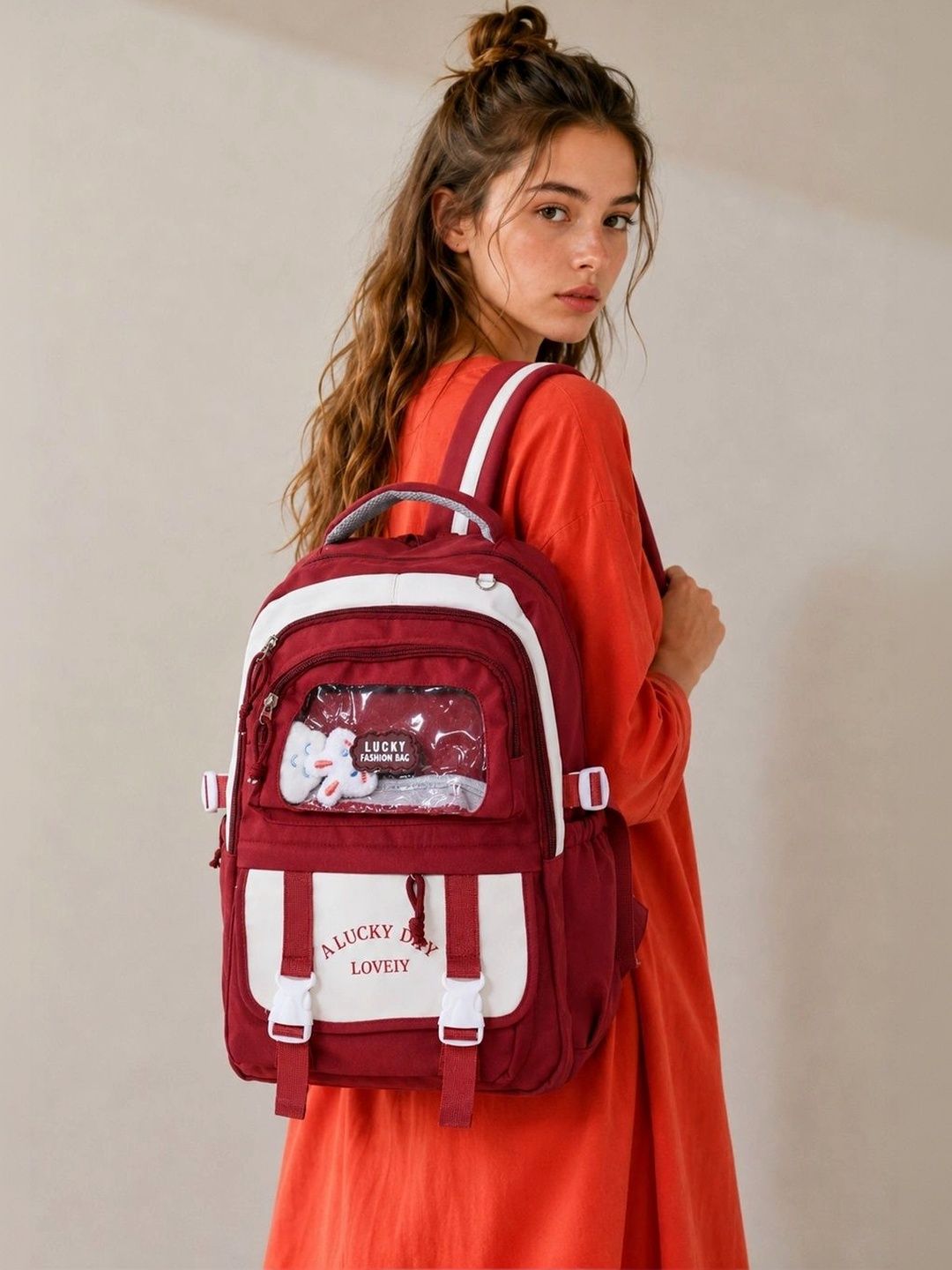 Donicy Women Colourblocked Contrast Detail Backpack-picture-29