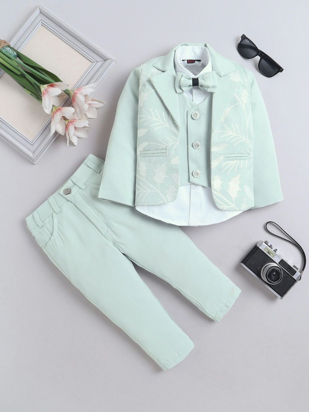 Miss & Chief Boys Notched Lapel Collar Single-Breasted Three-Piece Suit-picture-32