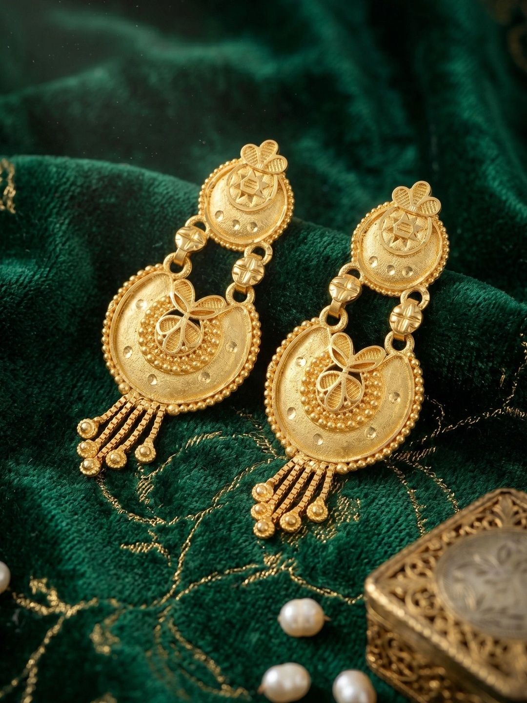 Bhagya Lakshmi Circular Drop Earrings-picture-10